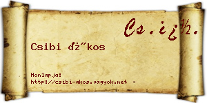 Csibi Ákos névjegykártya