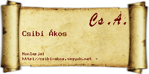 Csibi Ákos névjegykártya